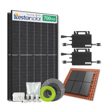 Zonnepanelen pakket voor schuindak - 1.4 kW - 2x 700, Ophalen of Verzenden