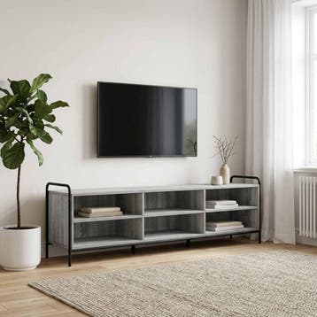vidaXL Tv-meubel 140 x 39,5 x 50 cm Grijs Sonoma Bewerkt, Huis en Inrichting, Verzenden, Nieuw
