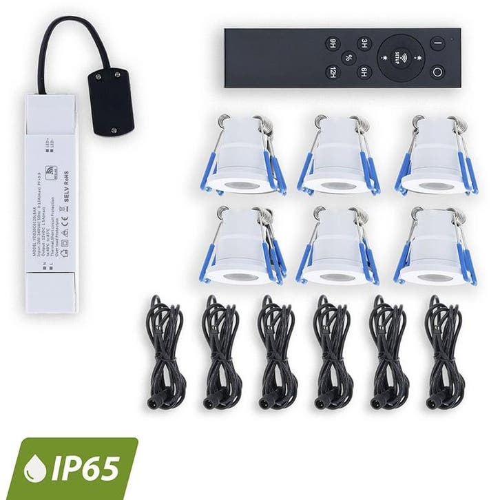 Luxar Inbouwspots Set 6 Stuks 12V IP65 met Afstandsbediening, Tuin en Terras, Buitenverlichting, Nieuw, Netvoeding, Verzenden