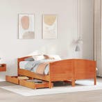 vidaXL Bed met matras massief grenenhout wasbruin 140x190 cm, Huis en Inrichting, Verzenden, Nieuw