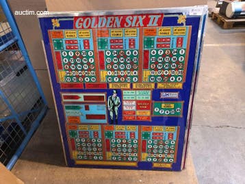 Originele frontplaat van bingo- en spelautomaat...