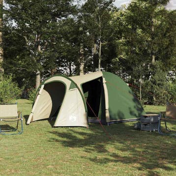 vidaXL Koepeltent Koepel met dak met opslag Groen 384 x 254, Caravans en Kamperen, Verzenden, Nieuw