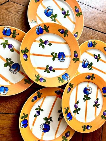 french production Style Sevres - Assiette (6) - Porcelaine, Antiquités & Art