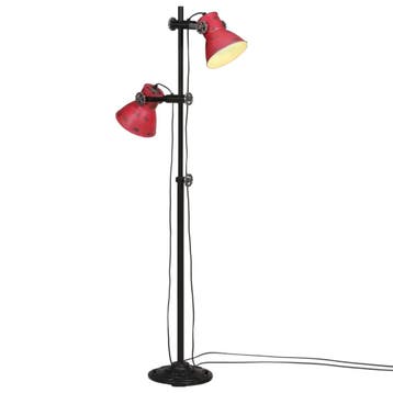 vidaXL Vloerlamp 25 W E27 25x25x90/140 cm verweerd rood, Verzenden, Nieuw