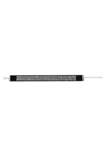KIMU® Choker Strass Zwart Stoffen Choker met Strass Steentje, Handtassen en Accessoires, Kettingen, Ophalen of Verzenden, Nieuw