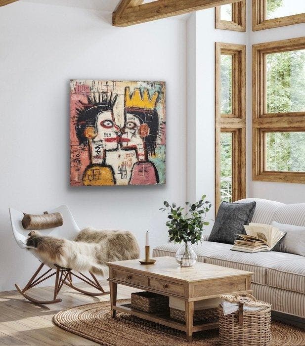 Eric Brumette - KISS ME LIKE BASQUIAT 6- Toile L - LIMITED, Antiquités & Art, Art | Objets design