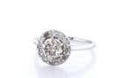 Zonder minimumprijs - Ring - 14 karaat Witgoud - 1.02ct. tw.