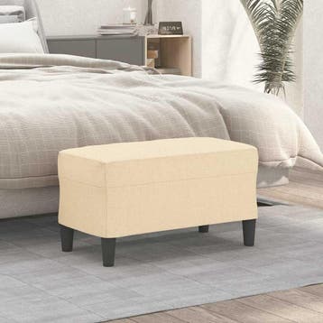 vidaXL Bankje 70x35x41 cm stof crèmekleurig, Huis en Inrichting, Verzenden, Nieuw