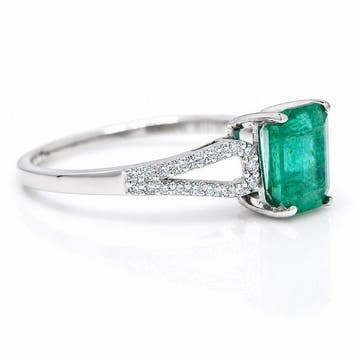 Sans prix de réserve - Bague Platine - 1.32ct. tw. Émeraude