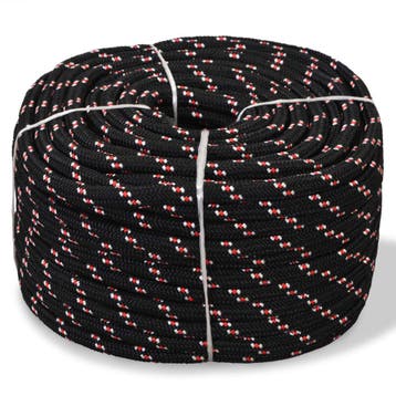 vidaXL Boot touw 12 mm 50 m polypropyleen zwart, Verzenden, Nieuw