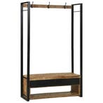 vidaXL Kledingrek met lade Bruin 110 x 40 x 179 cm Massief, Verzenden, Nieuw