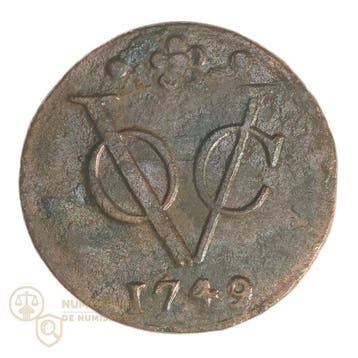 VOC - Holland. 1/2 Duit 1749, 1750, 1751, 1752 & 1753/51, Postzegels en Munten