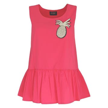 Verysimple • fuchsia top met ananas • 38 (IT44), Verzenden