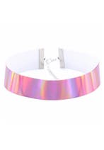 Choker Roze Iridescent Holografische Ketting Halsband Collar, Handtassen en Accessoires, Kettingen, Ophalen of Verzenden, Nieuw