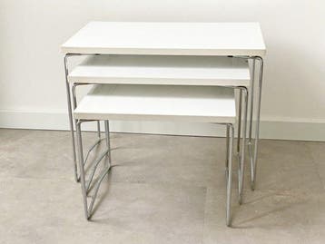 Brabantia - Set bijzettafels (3) - Hout, Chroom, Laminate -