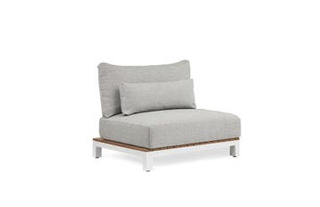 Suns Evora eenzitter wit frame/teak met soft grey