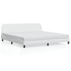 200x200 Bedframe Wit Kunstleer | OP = OP Retour, Huis en Inrichting, Slaapkamer | Bedden, Verzenden, Nieuw, Overige materialen