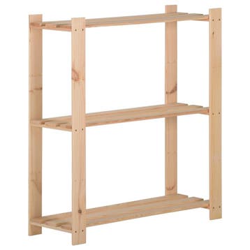 vidaXL Opbergrek 3-laags 80x28,5x90 cm massief grenenhout, Verzenden