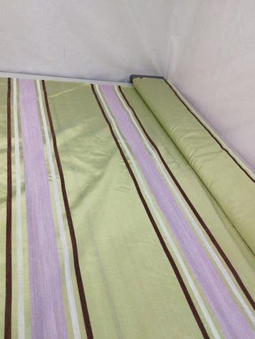 Zijden taft met chenille-inzetten - Gordijnstof (2) - 600 cm