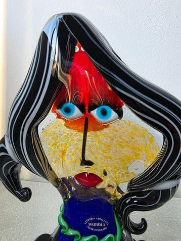 Mario Badioli - Mario Badioli - sculptuur, I Volti - 27 cm -