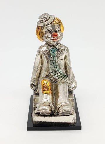 Midas - Beeldje - Clown - verzilverd