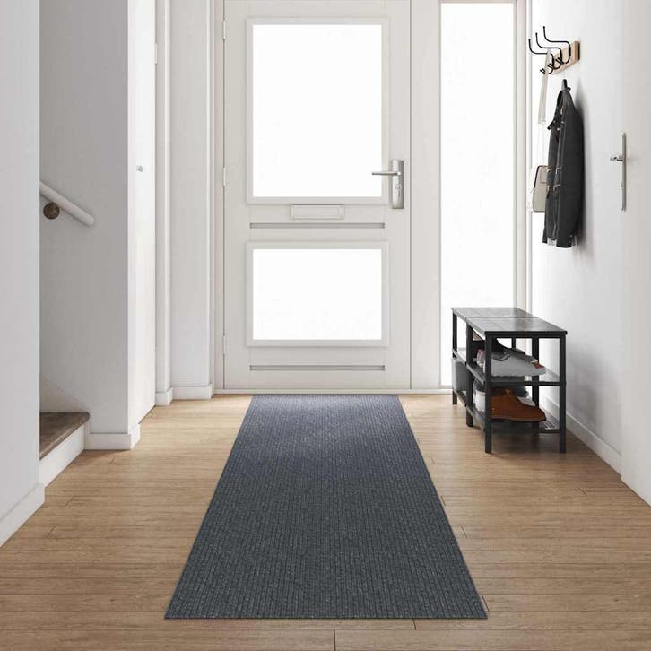 vidaXL Tapijt Loper Grijs 80 x 500 cm Stof, Huis en Inrichting, Stoffering | Tapijten en Vloerkleden, Nieuw, Verzenden
