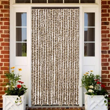 vidaXL Vliegengordijn 90x200 cm chenille beige en bruin, Verzenden, Nieuw