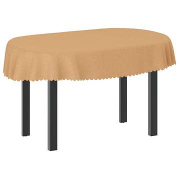 vidaXL Tafelkleed Ovaal Beige 160 x 220 cm, Huis en Inrichting, Verzenden, Nieuw