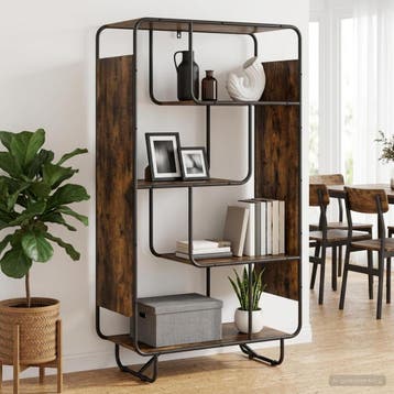 vidaXL Highboard Gerookt eiken 80 x 37.5 x 144 cm Bewerkt, Verzenden, Nieuw