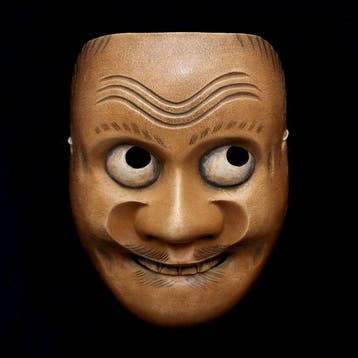 Signed Japan Wooden Noh/Kyogen Mask of Kentoku / -