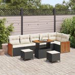 vidaXL Tuinbank Set met kussen 9 pcs Zwart en Crème, Verzenden, Nieuw
