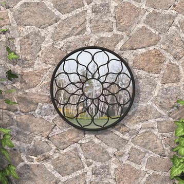 vidaXL Tuinspiegel rond 60x3 cm ijzer zwart, Verzenden, Nieuw