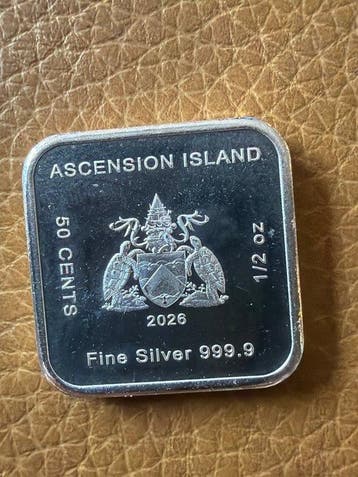 Île dAscension. 50 Cent 2026 Sehelschiff 1/2oz (.999)