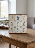 Paneel - Delfts blauw - vroeg tegeltableau (9) - bloemen,