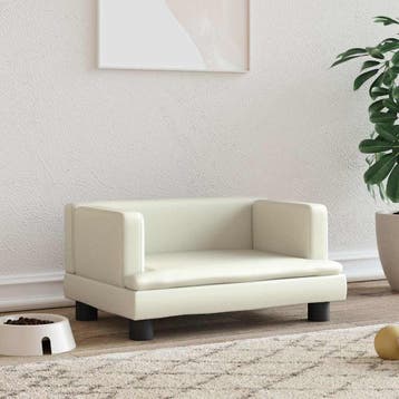 vidaXL Hondenmand 60x40x30 cm kunstleer crèmekleurig, Verzenden, Nieuw