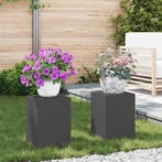 vidaXL Plantenstand 2 pcs Zwart 24 x 24 x 35 cm Staal, Tuin en Terras, Verzenden, Nieuw