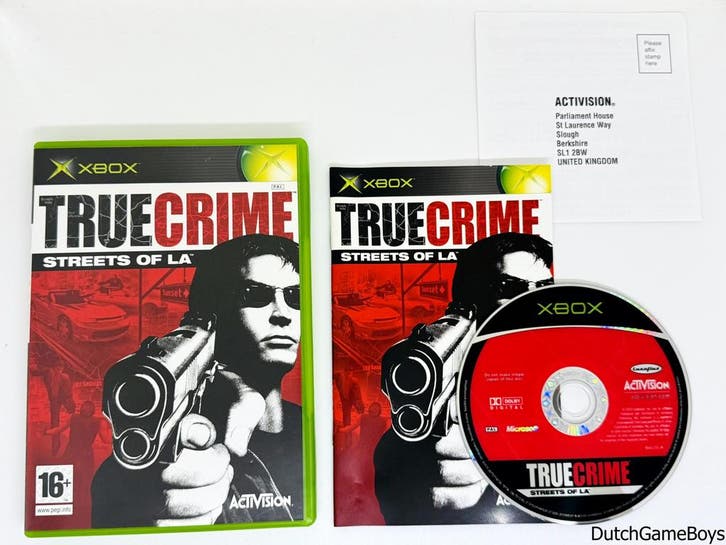 Xbox Classic - True Crime - Streets Of LA + Reg. Card, Games en Spelcomputers, Games | Xbox Original, Gebruikt, Verzenden