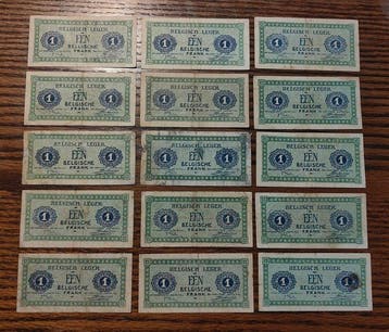 België. - 15 x 1 Franc - 1946 - Armee België - Pick M1