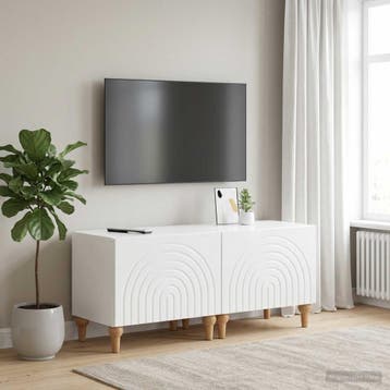 vidaXL Tv-meubel Hoogglans Wit Bewerkt hout, Verzenden