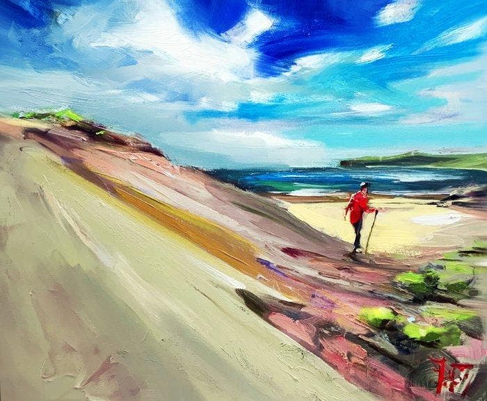 Jurij Frey - Wanderer, Antiek en Kunst, Kunst | Schilderijen | Modern