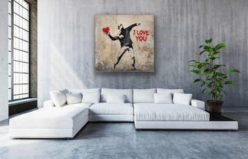 EMIR BERCUTTE - STREET ART I LOVE YOU 3 - Toile L