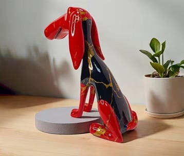 Sculpture, Scultura Pop Art in Resina – Bassethound Made in