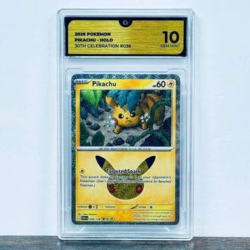 Pokémon Graded card - Pikachu 038 - 30th Anniversary –, Nieuw