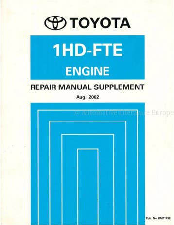 2002 TOYOTA LAND CRUISER 1HD-FTE MOTOR (SUPPLEMENT)