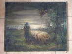 Carlo Van Her (1884-1960) - Schaapherder in de ochtendnevel