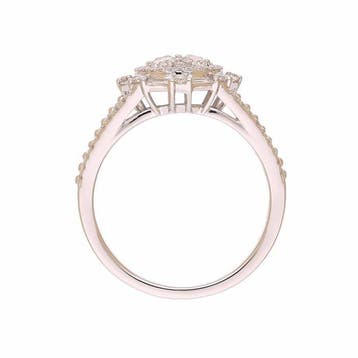 Ring - 18 karaat Witgoud - 0.91ct. tw. Diamant (Natuurlijk)