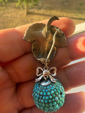 Zonder minimumprijs - Broche Zilver, turkoois Turquoise -