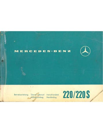 1965 MERCEDES BENZ 220 | 220 S INSTRUCTIEBOEKJE, Ophalen of Verzenden