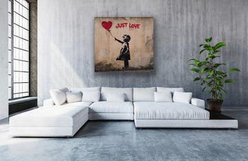 EMIR BERCUTTE - STREET ART JUST LOVE - Toile L - LIMITED
