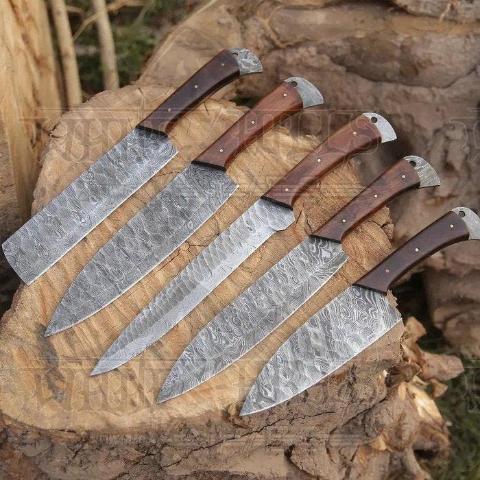 X - Keukenmes - Kitchen knife set - chefmes - Palissander,, Antiek en Kunst, Antiek | Keukengerei